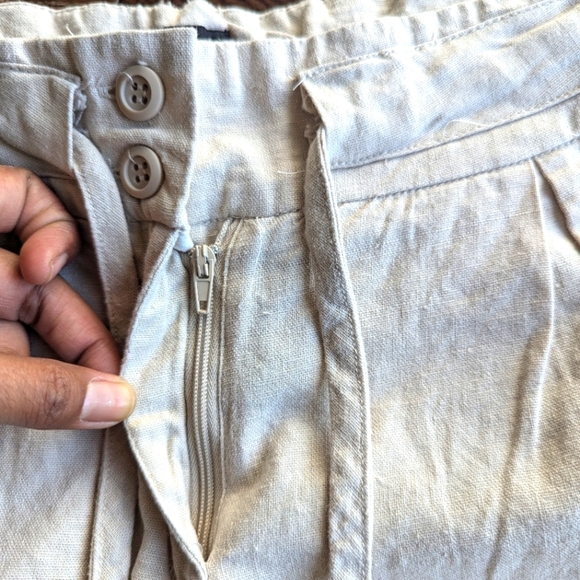 Seduction Tan Women's Linen/Rayon Pants Straight Leg Carrier Office Size Large - Picture 8 of 13